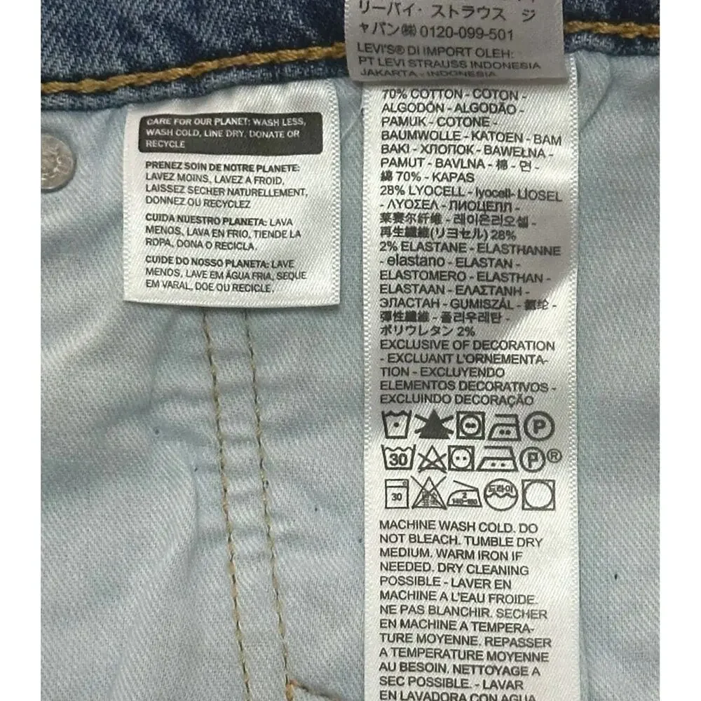 LEVI'S 514 Straight Jeans Denim Relax Medium Wash Mid Rise Classic Baggy 40 x 30